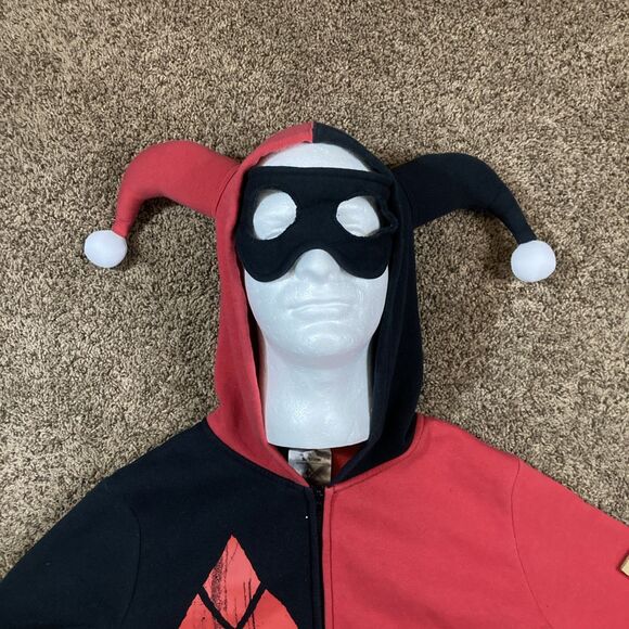Six Flags x DC Comics Harley Quinn Cosplay Zip Up Hoodie With Mask Adult Size L - Picture 5 of 7